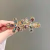 Novo Estilo Presilha de Cabelo Flor com Strass Colorido com Toque de Luxo, Presilha de Mola Exquisita para a Parte de Trás da Cabeça, Presilha para Penteado Meio Preso para Mães e Mulheres