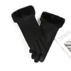 Guantes Calientes de Gamuza para Mujer, Compatibles con Pantalla Táctil, Forrados de Piel, Cortavientos, Forrados de Polar, Engrosados, Venta al por Mayor para Exteriores, Resistentes al Frío