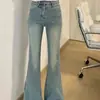 Calça flare, novo modelo primavera 2025, versátil e fashion, cintura alta, corte justo, stretch, calça comprida boca de sino