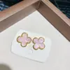 Pendientes de Trébol de Cuatro Hojas Negros 2025 Nuevo Diseño de Nicho Pendientes de Estilo Minimalista de Lujo Ligero Pendientes de Alta Gama