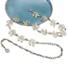 Cadena de Cintura Exquisita de Aleación de Oro con Forma de Hoja Europea y Americana para Mujer, Cinturón Metálico para Ropa, Cadena de Cintura Simple y de Moda, Decoración de Cintura de Comercio Exterior