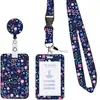 Lanyard térmico de transferencia de calor con hebilla de fácil extracción, diseño floral transfronterizo, para teléfono móvil, tarjetero, regalo para maestro, enfermera