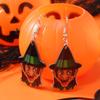 Pendientes navideños de doble cara con fiesta de dibujos animados OHOHOH, pendientes parpadeantes de Papá Noel con luces de colores, pendientes de Nochebuena