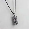 Se puede abrir Yan Yan mantra caja de medicinas portátil plata vintage acero de titanio impermeable caja gawu colgante de collar buena suerte hombres y mujeres