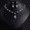 Pendientes de Joyería Europeos y Americanos Set de Collares Lujo Accesible Nicho Gota de Agua Circonita Set de Joyería Accesorios para Vestido de Banquete