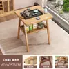 Juego de Mesa y Sillas de Comedor de Madera Maciza, Juego de Tres Piezas de Silla de Ratán para Ocio, Alquiler para Hogar en Apartamento Pequeño, Mesa Cuadrada de Comedor Moderna y Sencilla