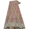 Tela de Encaje Bordado Calado Floral Africano Poliéster-Algodón Voile Suizo Tela para Vestido Vestido de Boda