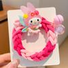 Sanrio colorido tejido otoño e invierno cuerda para el cabello para niños caricatura lindo diadema elástica duradera de alta elasticidad