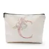 Bolsa de Cosméticos para Mujer Serie Alfabeto Inglés Impreso Densamente, Bolsa de Almacenamiento de Mano para Cosméticos y Joyería, Impermeable