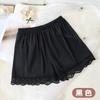 Calças de segurança soltas de renda para primavera e verão com shorts de cintura média respiráveis de seda gelada anti-corrida sem corte de ondulação