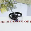 Anillo Abierto Cisne Negro de Circonita con Diamantes Completos Apilable Anillo para Mejor Amiga Personalizado Retro Lujo Accesible Anillo de Dedo Índice de Gama Alta para Mujeres