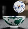 Porcelana Azul e Branca de Dehua Chapéu de Bambu Xícara Tigela de Chá Xícara de Chá Kung Fu Retrô Multicor Escritório Casa Xícara de Chá Tamanho Grande