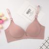 Cómoda Ropa Interior de Copa Moldeada Fina Sin Costuras para Estudiante Verano Transpirable Sin Aros Sujetador Sencillo Natural Brillante Talla Grande