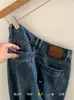 Jeans vintage de pierna recta azul lavado para mujer, corte relajado, cintura alta, adelgazantes, pierna ancha, pantalones de largo hasta el suelo