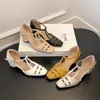 Zapatos Mary Jane Franceses de Cuadrado Hueco para Mujer, Aumentadores de Altura de 8 cm, Modelo Nuevo, Exquisitos, Transpirables, Sandalias Versátiles de Tacón Alto con Tira en T