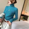 Tejido de punto de cuello alto para otoño e invierno para mujer, capa base interior, elegante, rejuvenecedor, ajustado, jersey, textura de punto grueso