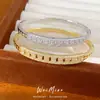 Pulsera con cierre de circonita chapada en oro real de 18 quilates estilo francés, sensación de nicho de alta gama, diseño simple y versátil