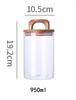 Nuevo tarro de cristal para el hogar, tarro de almacenamiento de granos de café grueso, botella de almacenamiento transparente, tapa de madera de acacia, tarro de té, tarro sellado