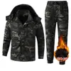 Traje de invierno cálido y a prueba de frío con forro de polar para hombre, chaqueta de trabajo modelo nuevo, ropa de trabajo, ropa de protección laboral, traje de camuflaje