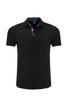 Algodón 95% spandex 5% color sólido Negro Perla de fábrica negocio camisa polo de manga corta con cuello de solapa etiqueta bordada