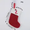 Port Love Meia de Natal Clássica com Letra Vermelha Meia de Natal Tricotada em Lã Decoração de Pingente Festivo de Natal