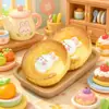 Nuevo pastel de luna de conejo miniatura de juguete, lindo accesorio realista de resina, adorno de escritorio con pegamento de crema DIY, en stock