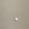 Estilo Minimalista Cristal Circonita Perla Colgante Hilo de Pescar Collar Mujer Lujo Accesible Versátil Elegante de Moda Cadena para el Cuello Cadena de Clavícula