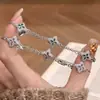 Pulseira de Luxo Leve Estilo Vintage com Design de Trevo de Esmeralda e Diamante Rosa, Joia de Design Exquisito de Alta Qualidade para Mulheres