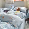 Juego de Funda Nórdica de Gasa de Doble Capa con Lunares de Sal Marina Cuatro Piezas Cama Matrimonial Funda Nórdica Amigable con la Piel Ropa de Cama Dormitorio Cama Individual Juego de Tres Piezas