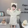 Pijamas de Outono e Inverno para Crianças, Roupas de Casa Longas para Crianças Pequenas e Médias, Pijamas Espessos para Bebês, Roupões de Banho Domésticos Estilo Princesa para Manter Quente