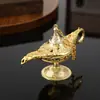 Adorno de Lámpara Mágica de Aladdín Vintage, Lámpara de Deseos de Metal de Lujo Ligero, Artesanía para Decoración del Hogar, Decoración de Escritorio