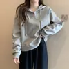 Nueva Sudadera con Capucha de Manga Larga Versátil Estilo Coreano Delgada Holgada para Mujer Primavera y Otoño Envío Directo
