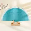 Abanico de Madera Maciza Liso Español Estilo Minimalista Abanico Plegable Accesorios Europeo y Americano Clásico Color Sólido Mate Abanico Plegable Venta al por Mayor