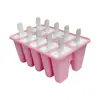 Molde de Silicone para Sorvete DIY Reutilizável Doméstico 4 Cavidades ou 6 Cavidades ou 10 Cavidades ou 12 Cavidades Molde de Silicone para Picolé