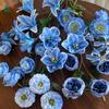 26 Anos de Materiais Florais Azul Escuro de Alta Qualidade, Materiais de Flores de Seda para Vitrines, Paisagismo, Adereços para Estúdio de Fotografia, Flores Artificiais