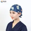 Gorro Quirúrgico Estampado Femenino Algodón Puro Gorro de Enfermera Gorro Baotou Nacido de la Luna Doctor de Clínica Dental y Estomatológica Gorro de Trabajo Masculino