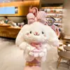 Nuevo Llavero de Peluche con Lazo y Orejas Grandes de Cachorro para Mujer, Muñeco de Dibujos Animados Lindo, Colgante para Bolso de Pareja, Pequeño Regalo