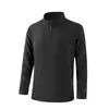 Top térmico de trabajo con media cremallera, chaqueta de forro polar deportiva transfronteriza de manga larga, sudadera de color liso para hombre de otoño e invierno, hecho a medida