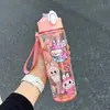 Taza de Popote Labubu Linda Popular de Moda para Niños Estudiante de Alto Valor con Asa Botella de Agua Labubu