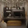 Un imprescindible para los dormitorios universitarios: un escritorio para portátil que se puede colgar del techo o colocar en una litera, un escritorio plegable y conveniente para usar en la cama
