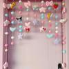 Cortina de Puerta de Dormitorio Cortina de Puerta de Dibujos Animados Sin Perforaciones Lindo Corazón de Niña Decoración de Puerta de Hogar Colgante de Pasillo Divisorio