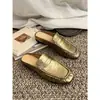 Sandalias Mocasines Planas de Piel de Vaca de Primera Capa Modelo Nuevo 2026 con Patrón de Anguila Unisex Retro Puntera Cuadrada