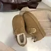 Zapatos Birkenstock de Felpa Retro para Mujer, Otoño/Invierno, Zapatos de Algodón sin Cordones, Suela Gruesa, Zapatos Cálidos de Piel, Mocasines para Persona Perezosa