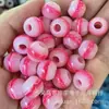 12mm Jade Imitación Línea Doble Color Resina Agujero Grande Cuentas Redondas DIY Accesorios para Ropa Pulsera de Hilo para la Mano Accesorios para Tocados