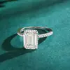 Anillo de Plata de Ley 925 de Lujo Ligero Europeo y Americano con Diamante Simulado de Azúcar Helado para Mujer, Anillo de Diamante de Propuesta Romántico Elegante Francés de Moda