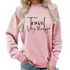 Comércio Exterior Suprimento Transfronteiriço Viagem É Minha Terapia Moletom Feminino com Gola Redonda Estampado Tamanho Europeu Casual Caimento Solto