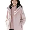 Chaqueta de invierno para mujer tres en uno con forro polar desmontable, a prueba de viento y transpirable, adecuada para actividades al aire libre y montañismo