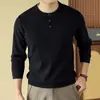 Camiseta Manga Longa Dois em Um Estilo Old Money para Homens, Novo Suéter Casual Básico de Gola Redonda Outono 2026, Malhas Masculinas