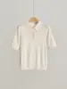 Polo de seda de morera de alta gama para mujer, tejido de manga corta, top de verano ligero y transpirable, adecuado para el trabajo o uso casual, venta al por mayor