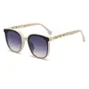 Gafas de sol de cuero con cadena para pierna, nuevo estilo transfronterizo europeo y americano, moda coreana, gafas de sol de alta gama con protección UV para hombre